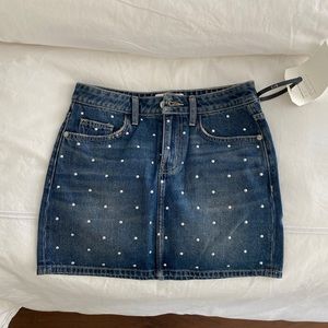 Current Elliot The Five Pocket Mini studded denim mini skirt size 25 NWT